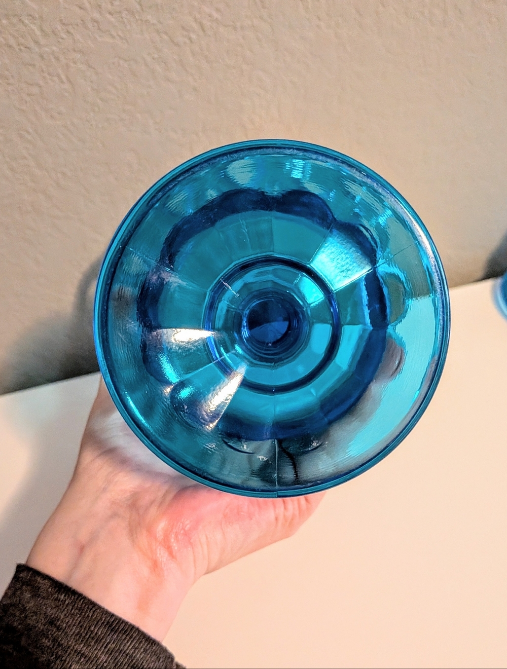 Vintage Imperial Glass Colonial Blue Lace Edge Pedestal Candy Dish With Lid - Picture 8 of 8